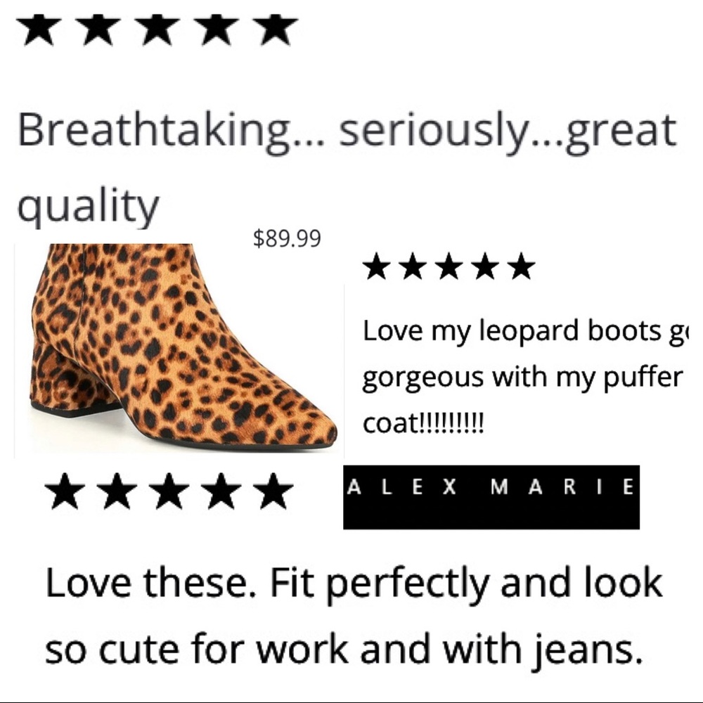 SOLD! Alex Marie Tionna Leopard Haircalf Block Heel Booties NWT - Picture 10 of 13